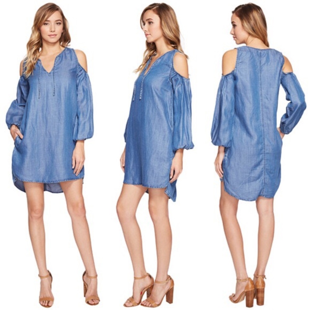NWOT BLANK NYC | Chambray Cold Shoulder Dress - XS